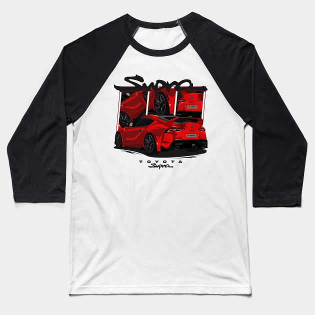 Toyota GR Supra, Supra MK5, JDM Car Baseball T-Shirt by T-JD